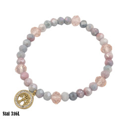 Bransoletka Stal 316L [złote drzewko szczęścia]- MF31537-3